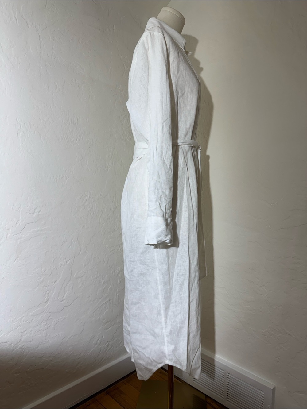 NWT Abercrombie & Fitch White Linen Blend Midi Shirt Dress Size M - Picture 3 of 11
